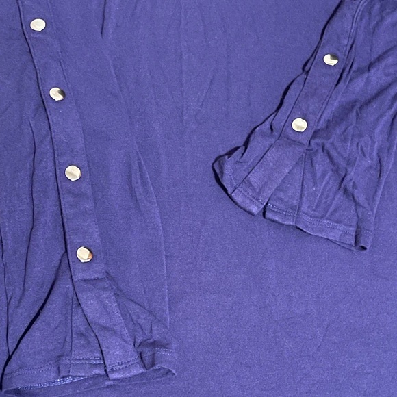 APT 9 Petite Blue 3/4 Length Sleeve Top - Picture 2 of 2